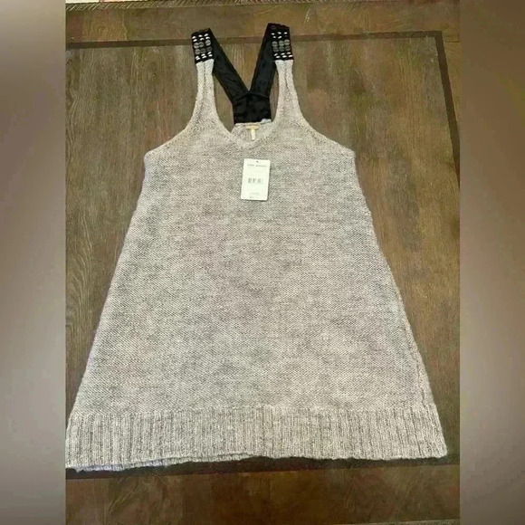 Free People Bronze Sequin Strap Knitted Tank / Tunic - Picture 2 of 6